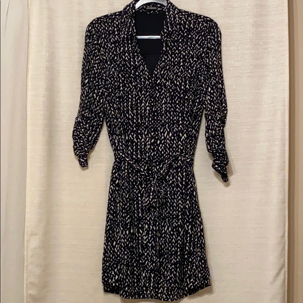 Black and white button down dress